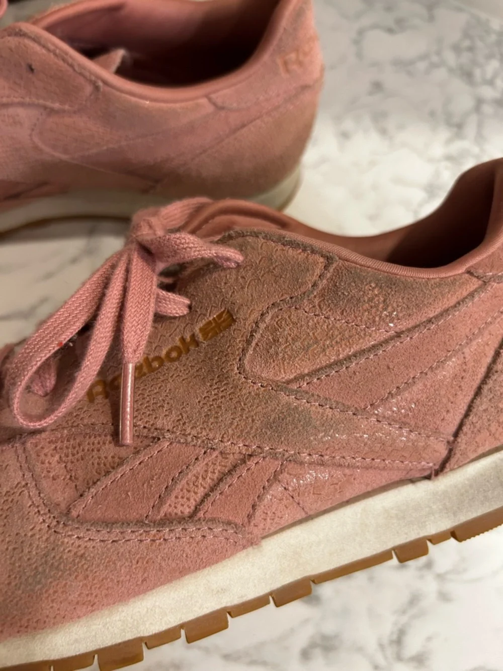 Reebok Classics Leather Clean Exotics Sandy Rose Women's Size‎ 8.5